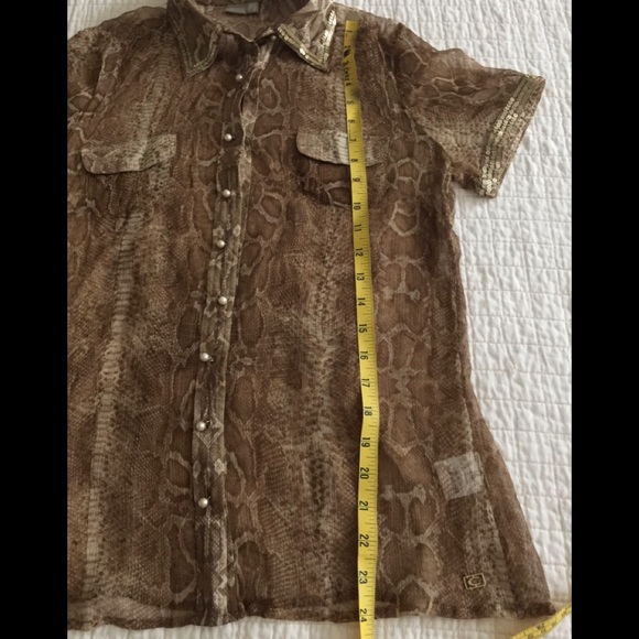 Castro Trend silk animal print short sleeve blouse - Picture 7 of 8